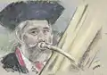Franz Ulmann mit Tuba, Pastell auf Papier, ca. 1980