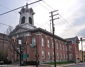 Das Adams County Courthouse in Gettysburg, seit 1974 im NRHP gelistet