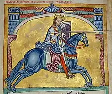 Alfons IX., Miniatur aus dem 13. Jahrhundert