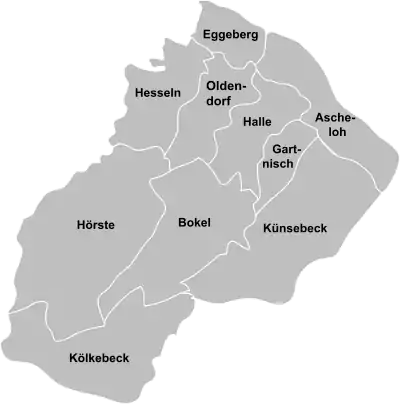 Administrative Gebietsgliederung von Halle (Westf.)