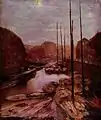 Friedrichsgracht bei Mondschein,Gemälde von Adolph von Menzel