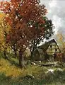 Mühle im Herbstwald