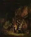 Bauernfamilie in der Stube