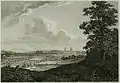 Potsdam – Ansicht aus der Ferne, Radierung nach einem Gemälde von Johann Christian Reinhart, 1805