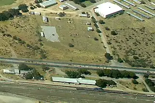 Bahnhof Otjiwarongo aus der Vogelperspektive(Blick nach Osten; 2017)