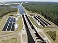 Blick über die beiden Schleusenkammern