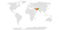Lage von Afghanistan und Iran