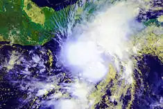 Satellitenbild des Tropensturms Agatha am 29. Mai