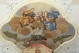 Fresko mit der Darstellung der heiligen Agnes von Rom und dem heiligen Johannes Nepomuk