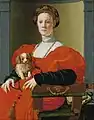 Agnolo Bronzino: Porträt einer vornehmen Dame in rotem Kleid, 1532/1533, Städelsches Kunstinstitut, Frankfurt am Main