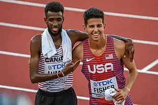 Grant Fisher (rechts) bei den Leichtathletik-Weltmeisterschaften 2022 in Eugene