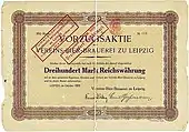 Aktie der Vereinsbrauerei Leipzig, 1922