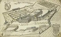 Ansicht Kloster Langheim von Südwesten, 1800