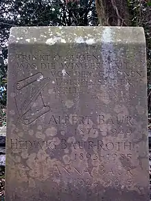 Albert Baur (1877–1949) Romanist, Kunsthistoriker, Bibliothekar, Hedwig Baur-Roth (1893–1985), Anna Baur (1924–2015) Grab, Friedhof am Hörnli