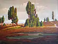 „Heidelandschaft mit Wacholder“ (etwa 1929)