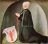 Von Albrecht Dürer gemaltes Stifterbild mit dem Wappenschild derer von Melem, welcher dem derer von Ditten gleicht