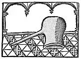 Glas-Alembic mit Schnabel und ohne Falz. Großes Destillierbuch. 1512