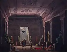 Unterirdischer Raum für die königlichen Schätze, für das Ballett Sesostri von Salvatore Taglioni, 1824