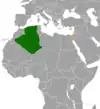 Lage von Israel und Algerien
