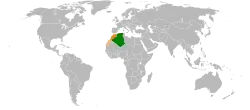 Lage von Algerien und Marokko
