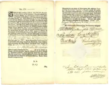 Aktie der Ahlingsåhs Manufactur-Societet vom 31. Dezember 1728 über 100 Taler Silbermünze, ausgestellt auf den bedeutenden Industriepionier Jonas Alström (1751 unter dem Namen Alströmer in den Adelstand erhoben). Zu den Financiers seiner Ahlingsåhs-Textilmanufaktur gehörte u. a. der schwedische König Friedrich von Hessen-Kassel. Das Zertifikat ist die älteste bekannte schwedische Aktie.