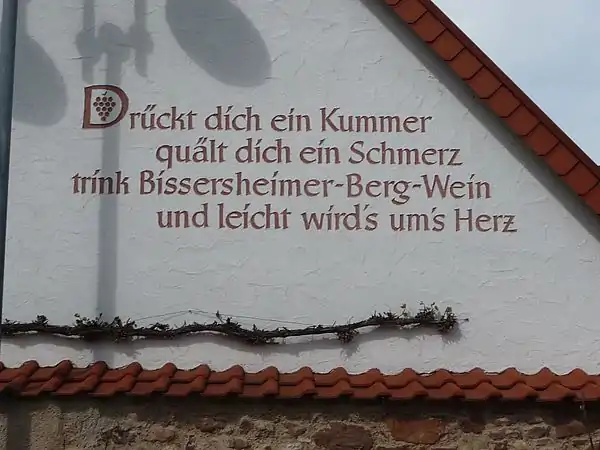 Sinnspruch für Wein