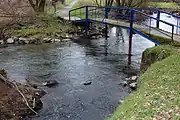 Zufluss des Almersbach (unten) in die Wied (oben)