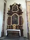 Linker Seitenaltar mit Bild des Heiligen Aloysius