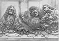 Altar-Relief (Die"CENA"), Ausschnittfoto, gefertigt um 1950 für einen Auftraggeber in Ecuador, Silber getrieben, nach Das Abendmahl (Leonardo da Vinci)