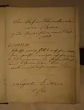 Widmungsinschrift der Kaiserin von 1907 in der Altarbibel der Reformationskirche Berlin