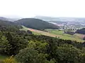 Blick vom Altberg Richtung Osten zum Hasleren (583 m ü. M.)