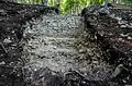 Eine freigelegte Mauer aus der Alten Burg bei Langenenslingen