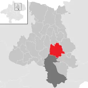 Lage der Gemeinde Altenberg bei Linz im Bezirk Urfahr-Umgebung (anklickbare Karte)