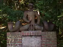 Neptun-Werbemal am Eingang zur Freilichtbühne in den Lübecker Wallanlagen von 1930