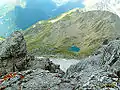 Am Gipfel mit Blick zum Schlicker See