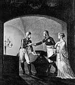Friedrich Wilhelm III., Königin Luise und Alexander am Sarg Friedrichs II. (1806)