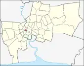Karte von Bangkok, Thailand mit Samphanthawong