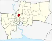 Karte von Bangkok, Thailand mit Phaya Thai