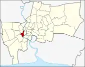 Karte von Bangkok, Thailand mit Thon Buri