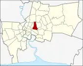 Karte von Bangkok, Thailand mit Huai Khwang