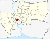 Karte von Bangkok, Thailand mit Sathon