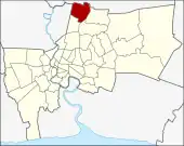 Karte von Bangkok, Thailand mit Don Mueang