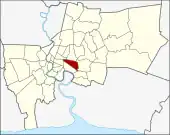 Karte von Bangkok, Thailand mit Watthana