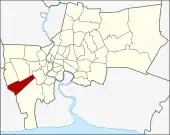 Karte von Bangkok, Thailand mit Bang Bon