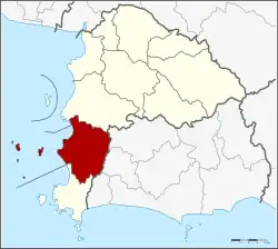 Karte von Chonburi, Thailand, mit Bang Lamung