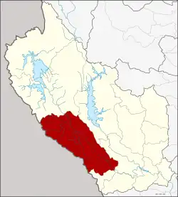 Karte von Kanchanaburi, Thailand, mit Sai Yok