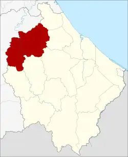 Karte von Narathiwat, Thailand, mit Amphoe Rueso