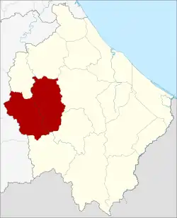 Karte von Narathiwat, Thailand, mit Amphoe Si Sakhon