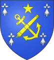 Pornic, Frankreich, Département Loire-Atlantique (altes Wappen): Ein Anker, gekreuzt belegt mit einem Kanonenrohr