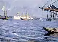 Anders Zorn:Das Schlachtschiff Baltimore im Stockholmer Hafen, 1890